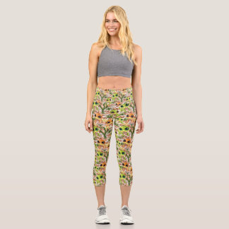 Baby Geckos Cute Cartoon Characters Capri Leggings