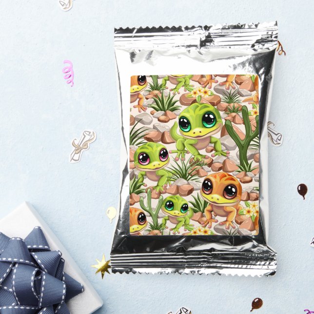 Baby Geckos Cute Cartoon Characters Coffee Drink Mix (Packets)