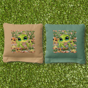 Baby Geckos Cute Cartoon Characters Cornhole Bags
