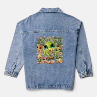 Baby Geckos Cute Cartoon Characters Denim Jacket