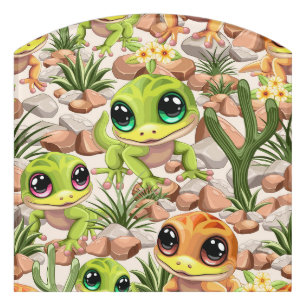 Baby Geckos Cute Cartoon Characters Door Sign