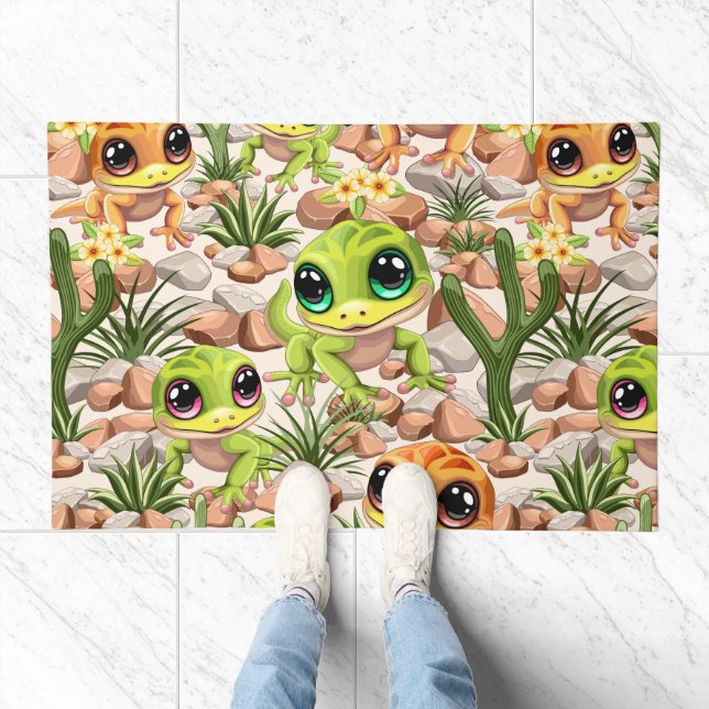 Baby Geckos Cute Cartoon Characters Doormat (Indoor)