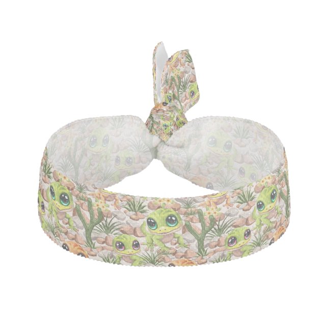 Baby Geckos Cute Cartoon Characters Elastic Hair Tie (Front)