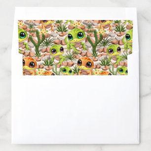 Baby Geckos Cute Cartoon Characters Envelope Liner