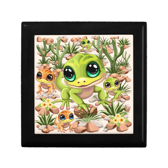 Baby Geckos Cute Cartoon Characters Gift Box (Front)