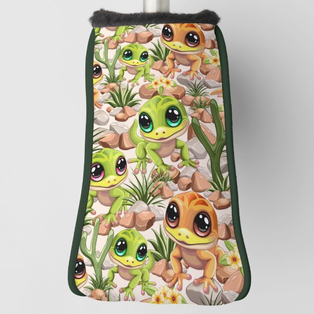 Baby Geckos Cute Cartoon Characters Golf Head Cover (Rotate 90)