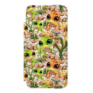 Baby Geckos Cute Cartoon Characters iPhone SE/5/5s Wallet Case