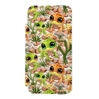 Baby Geckos Cute Cartoon Characters iPhone SE/5/5s Wallet Case