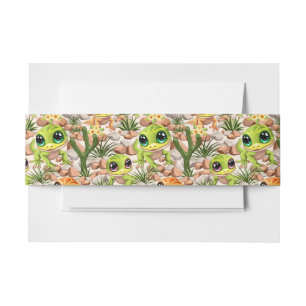 Baby Geckos Cute Cartoon Characters Invitation Belly Band