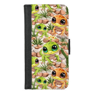 Baby Geckos Cute Cartoon Characters iPhone 8/7 Wallet Case
