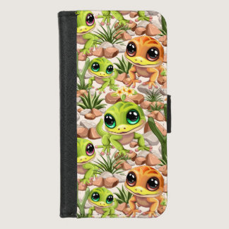 Baby Geckos Cute Cartoon Characters iPhone 8/7 Wallet Case