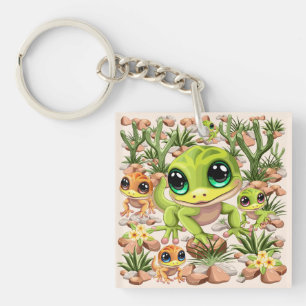 Baby Geckos Cute Cartoon Characters Keychain