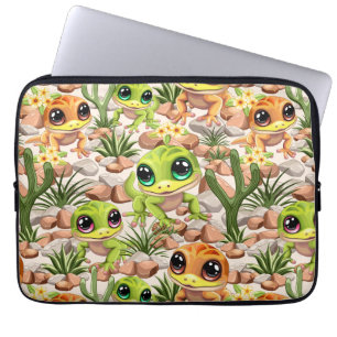 Baby Geckos Cute Cartoon Characters Laptop Sleeve