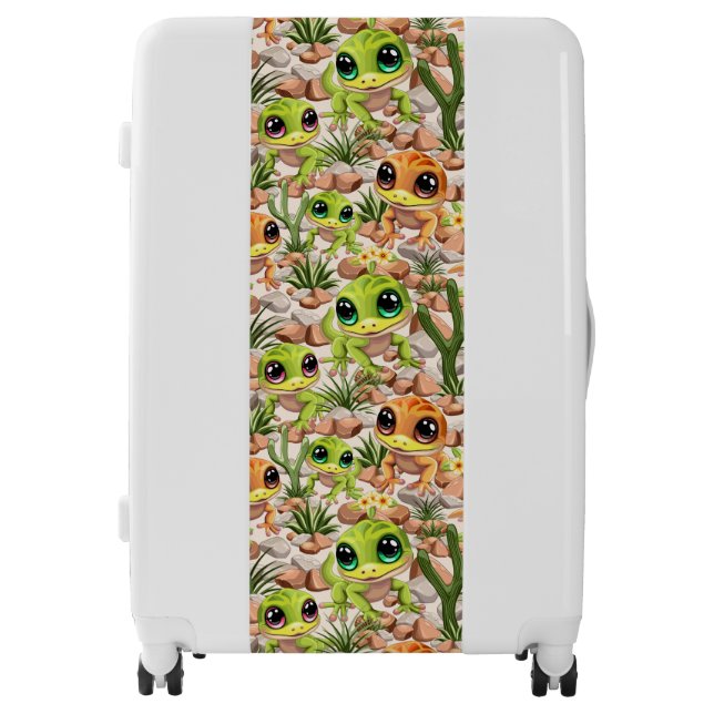 Baby Geckos Cute Cartoon Characters Luggage (Front)