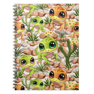 Baby Geckos Cute Cartoon Characters Notebook