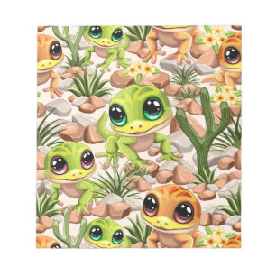 Baby Geckos Cute Cartoon Characters Notepad