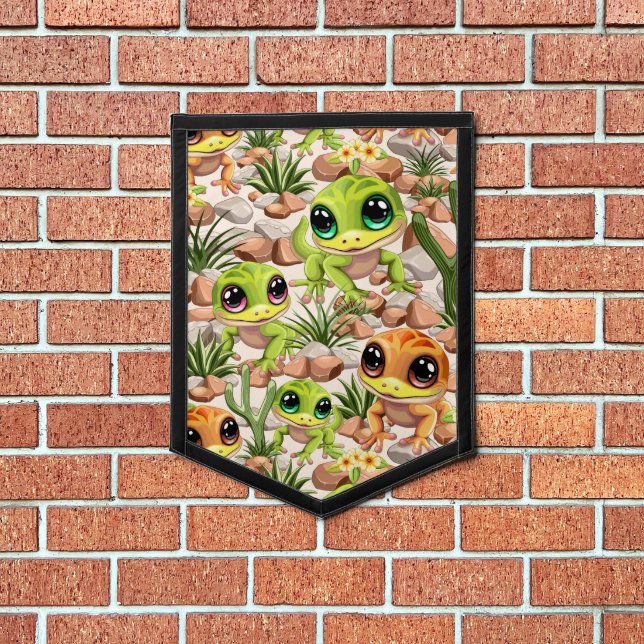 Baby Geckos Cute Cartoon Characters Pennant (Insitu 1)