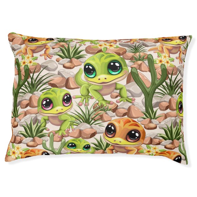 Baby Geckos Cute Cartoon Characters Pet Bed (Front)
