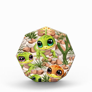 Baby Geckos Cute Cartoon Characters Photo Block