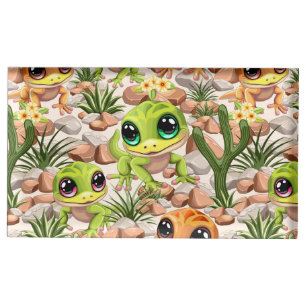 Baby Geckos Cute Cartoon Characters Place Card Holder