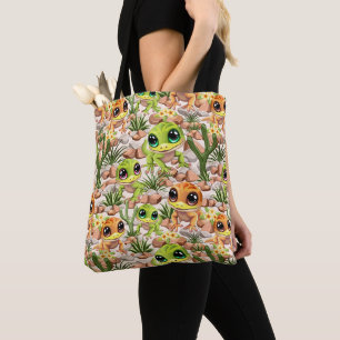 Baby Geckos Cute Cartoon Characters Tote Bag