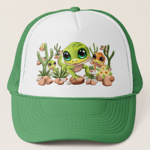 Baby Geckos Cute Cartoon Characters Trucker Hat