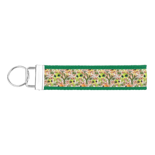 Baby Geckos Cute Cartoon Characters Wrist Keychain (Keys on Left)