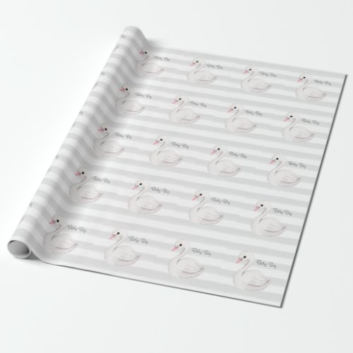 Baby Gender Neutral Grey Baby Shower Wrapping Paper