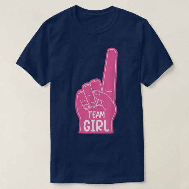 Baby Gender Reveal Announcement Party Team Girl Me T-Shirt (Design Front)