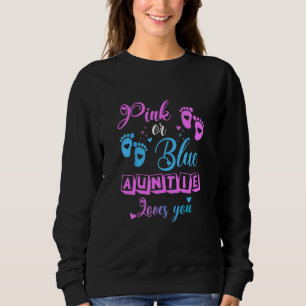 Baby Gender Reveal Auntie For Girls Women Presents Sweatshirt