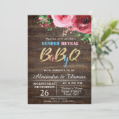Baby Gender Reveal Baby Shower Invitation Floral (Standing Front)