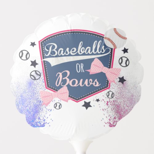 Baby gender reveal _ Baseballs or Bows Invitation Balloon