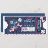 Baby gender reveal blue or pink diaper raffle invitation (Front/Back)