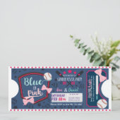 Baby gender reveal blue or pink diaper raffle invitation (Standing Front)