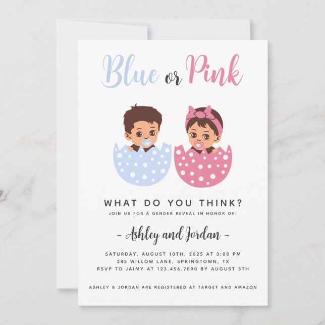 Baby Gender Reveal Cracked Egg Invitation (Front)