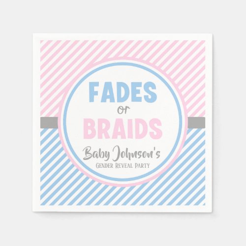 Baby Gender Reveal _ Fades or Braids Napkins