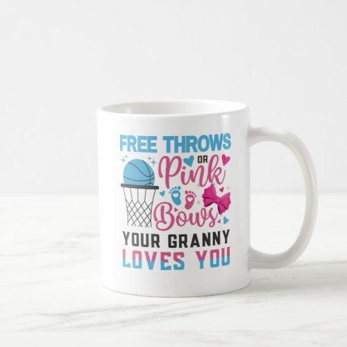 Baby Gender Reveal Free Throws or Pink Bows Granny Coffee Mug