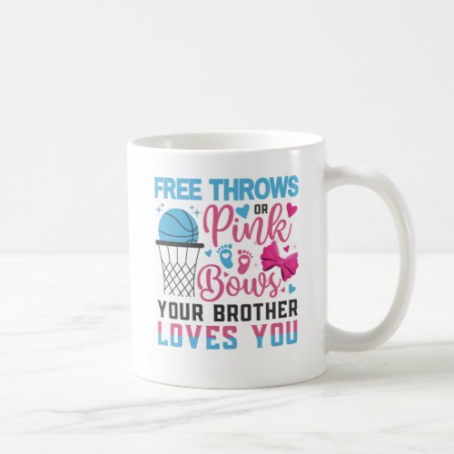 Baby Gender Reveal Free Throws Pink Bows Brother Coffee Mug