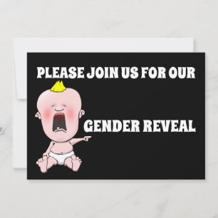 BABY GENDER REVEAL FUNNY CUSTOM PARTY INVITATIONS