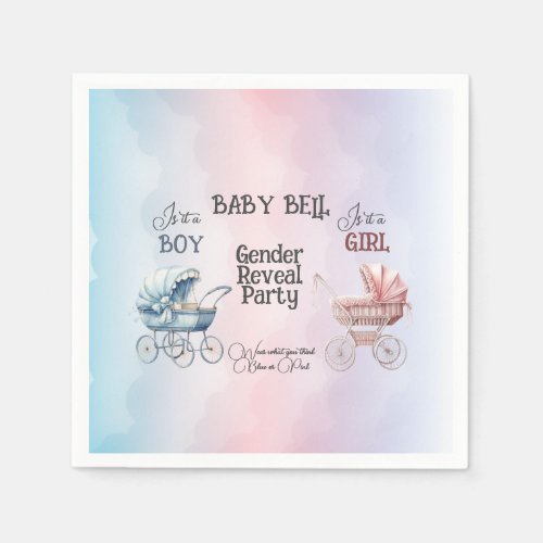 Baby Gender Reveal Invitation Napkins