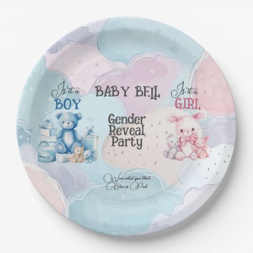 Baby Gender Reveal Invitation Paper Plates
