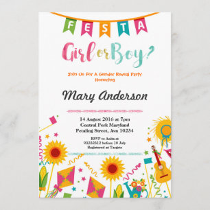 Baby Gender Reveal Mexican Fiesta Invitation