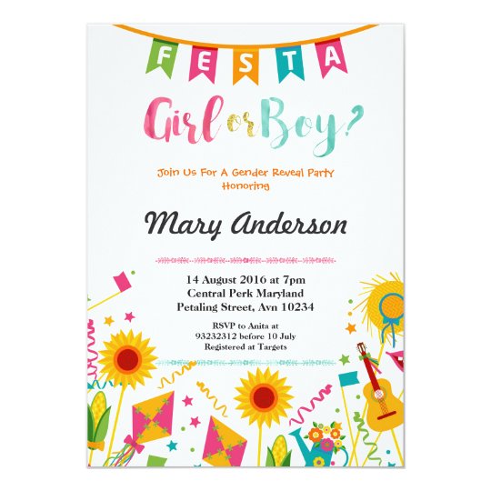 Baby Gender Reveal Mexican Fiesta Invitation