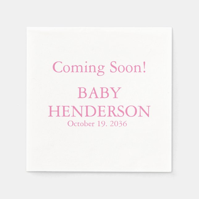 Baby Gender Reveal Paper Party Napkins (Front)