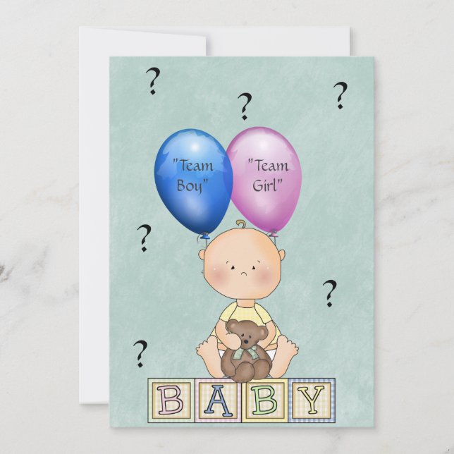 Baby Gender Reveal Party  Invitation (Front)