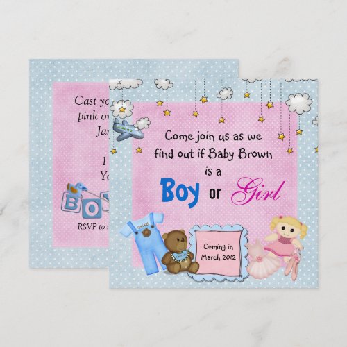 Gender Reveal Party Personalized Invite