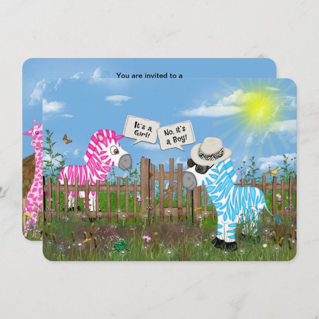 Baby Gender Reveal Party Invitation (Front/Back)