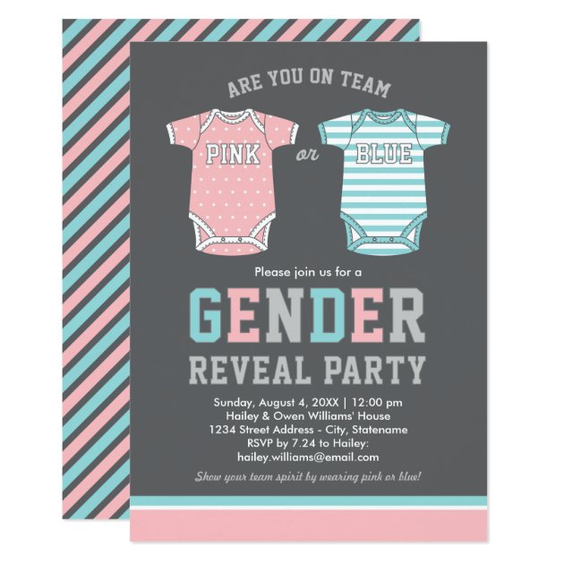 Baby Gender Reveal Party Invitation | Pink Or Blue