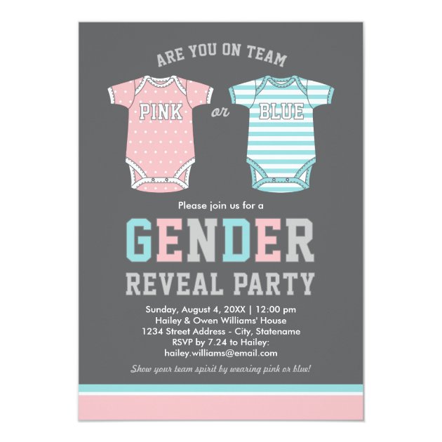 Baby Gender Reveal Party Invitation | Pink Or Blue