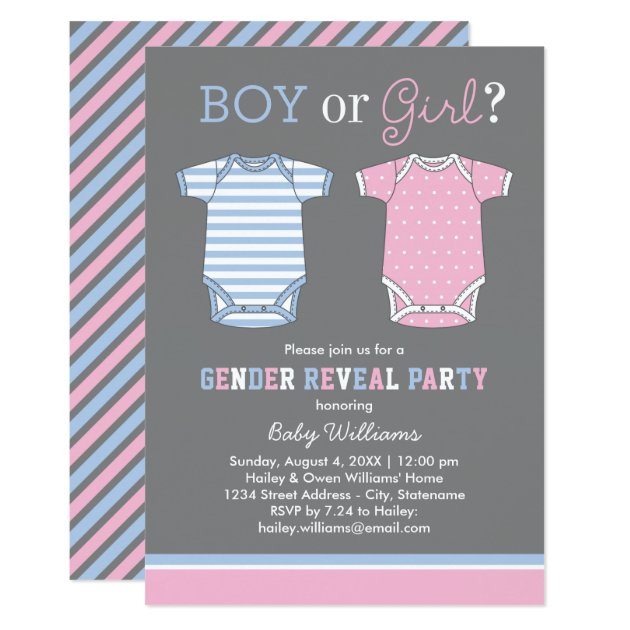 Baby Gender Reveal Party Invitations | Boy Or Girl